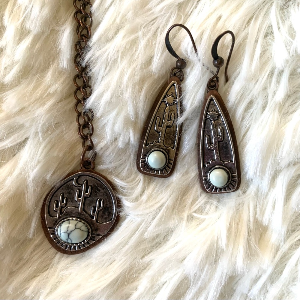 Cactus SW Desert Earrings & Necklace